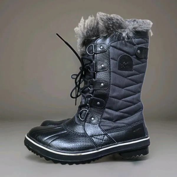 Sorel Tofino ll Boots Womens 8 Black Fur Trim Winter Waterproof Excellent Cond - Image 10