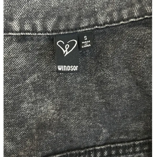 Windsor Women Small Acid Wash Denim‎ Gray Jacket Grunge Punk Biker Distressed - Image 5
