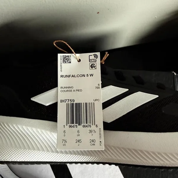 Adidas Runfalcon 5 Women’s 7.5 Black White Cloudfoam Running Shoes NWT - Image 7
