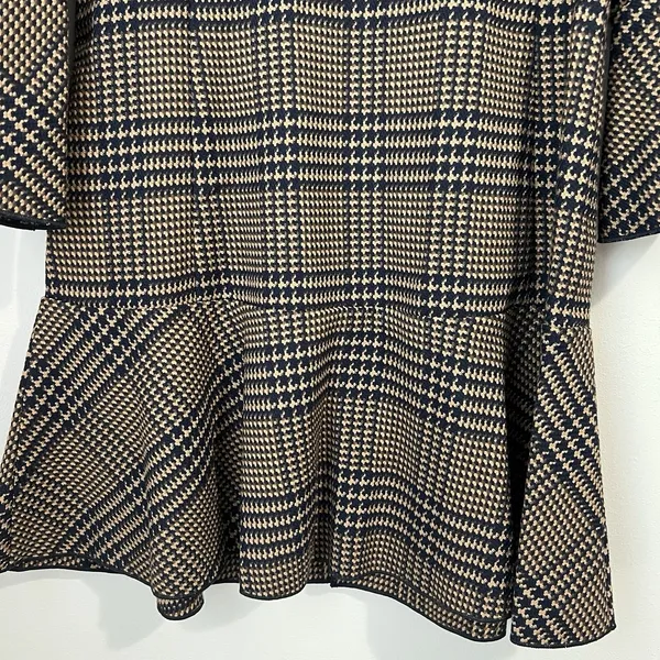 CAbi Women's Small Tartan Plaid Flounce Jacket Longline‎ Dark Acadamia # 3902 - Image 7