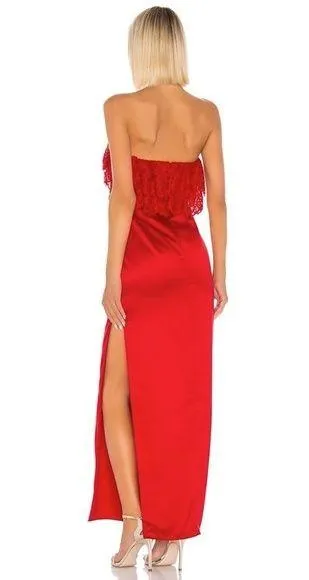 Lovers + Friends / Revolve Sylvia Strapless Gown in Flame Scarlet NWOT - Image 7