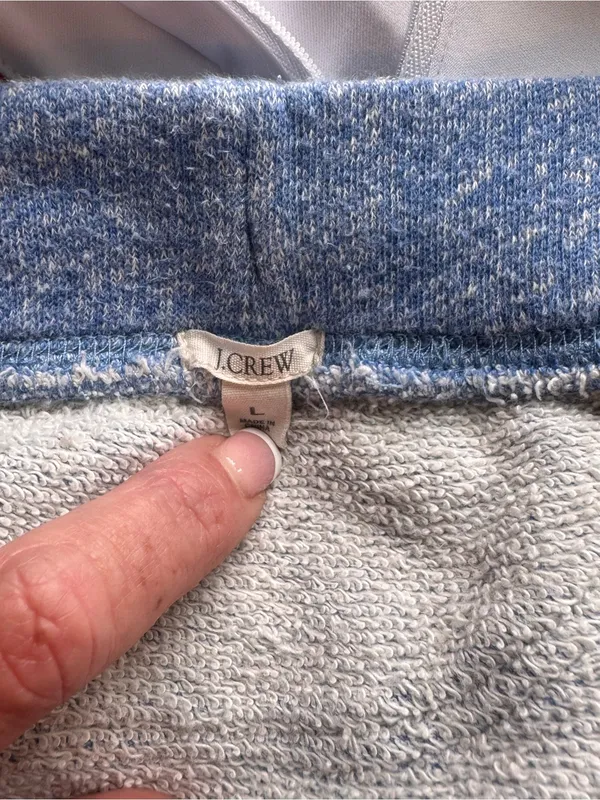 J.Crew Blue Terry Knit Drawstring Mini Skirt Women’s‎ L - Image 4