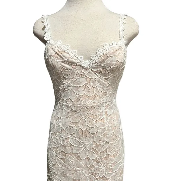 LULU’S All My Love For You White Lace Sleeveless Midi Dress Size S - Image 4