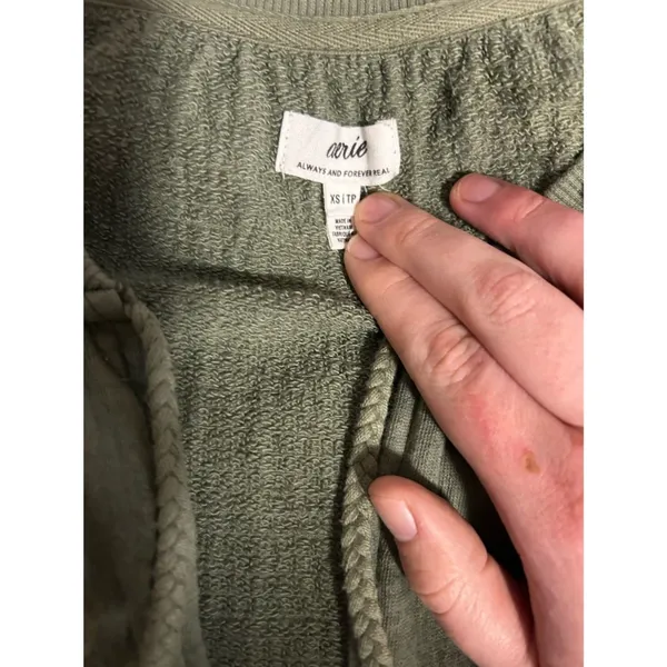 aerie Olive Green Textured Pullover Size XS - Image 2