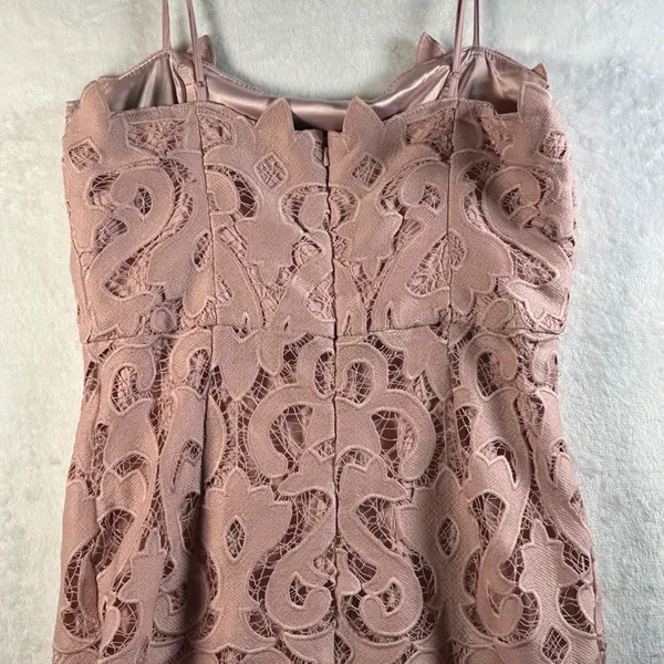 Bardot Pink‎ Lace Scalloped Hem Sleeveless Midi Sheath Dress Size US 8 M - Image 8