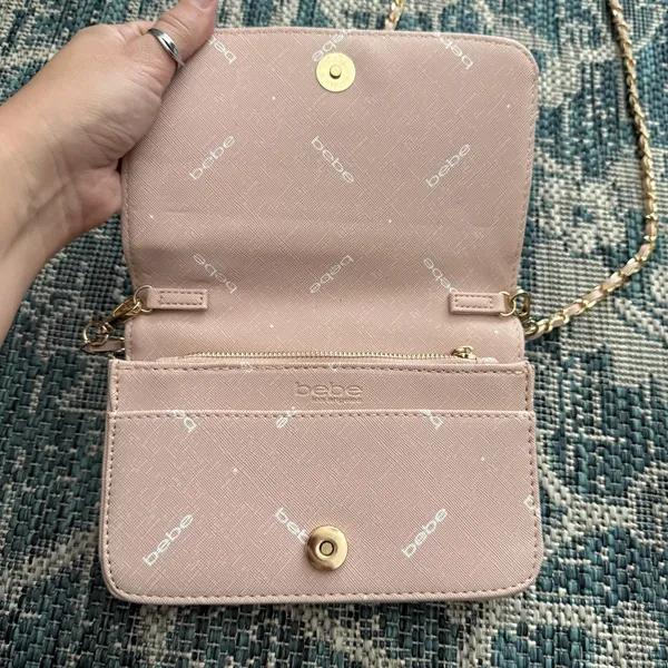 Bebe Crossbody Bag Y2k Small Faux Leather Gold Chain Wallet Purse‎ Embossed - Image 5