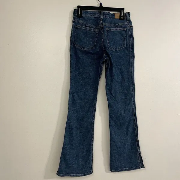 FIBERS Floral Embroidered Denim Flare Jeans Womens Size 8 Boho Hippie - Image 3