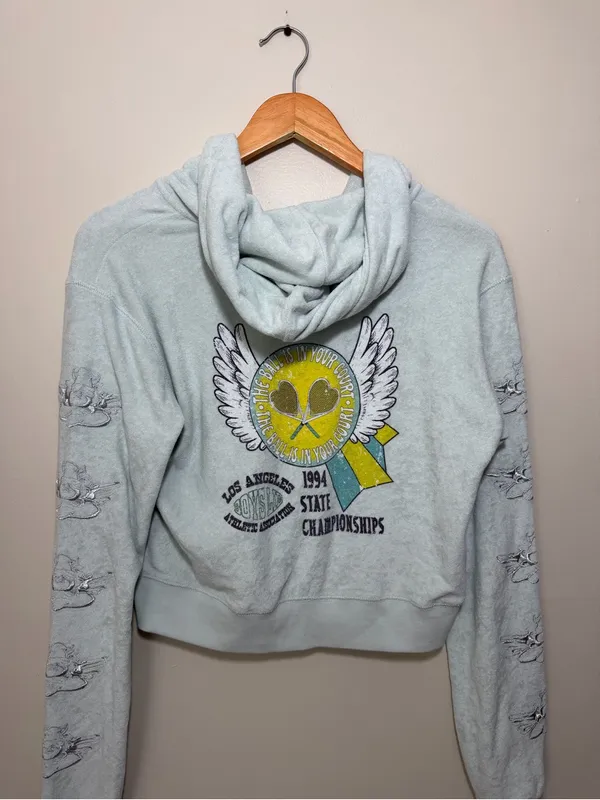 Boys Lie Cropped Terrycloth Sweatshirt M/L - Image 2