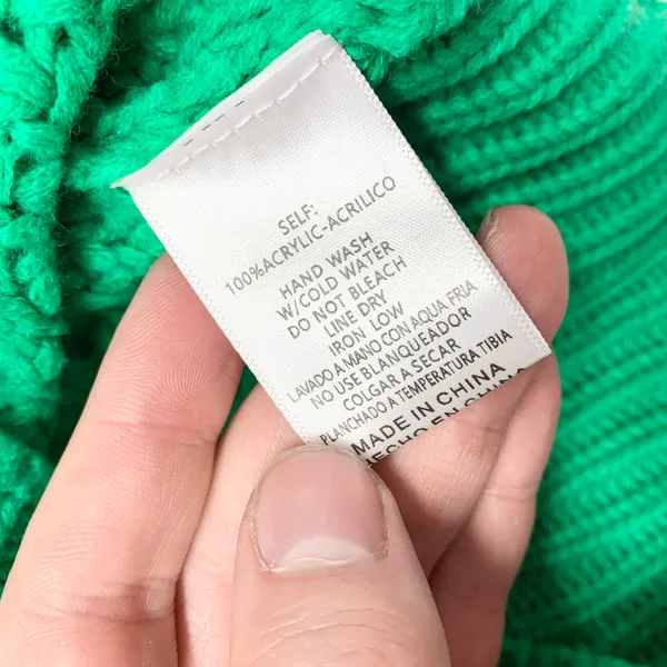 &merci Pointelle‎ Knit Crewneck Sweater Womens Size M Green MSW10084 Chunky - Image 9