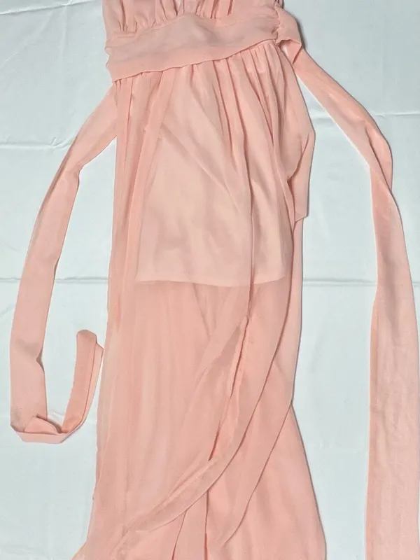 Lucy in the Sky Chiffon Slit Maxi Dress in Rose Blush- NEW Without Tag - Size S. - Image 8