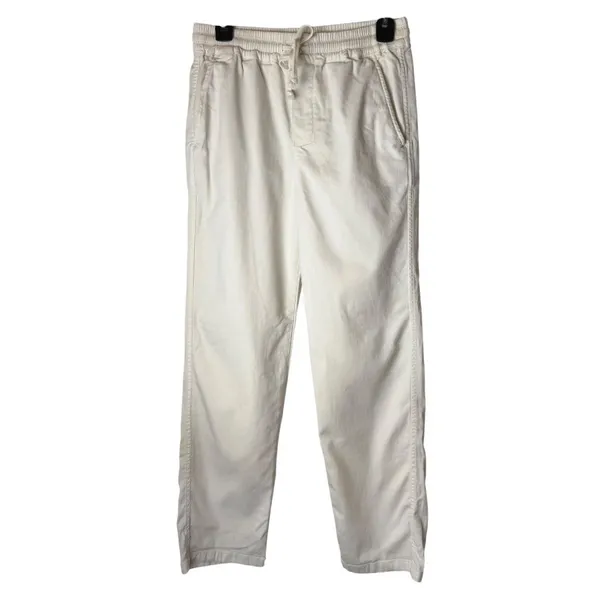 Faherty Arlie Day Pants Women‎ XS Ivory Organic Cotton Linen Drawstring Coastal - Image 2