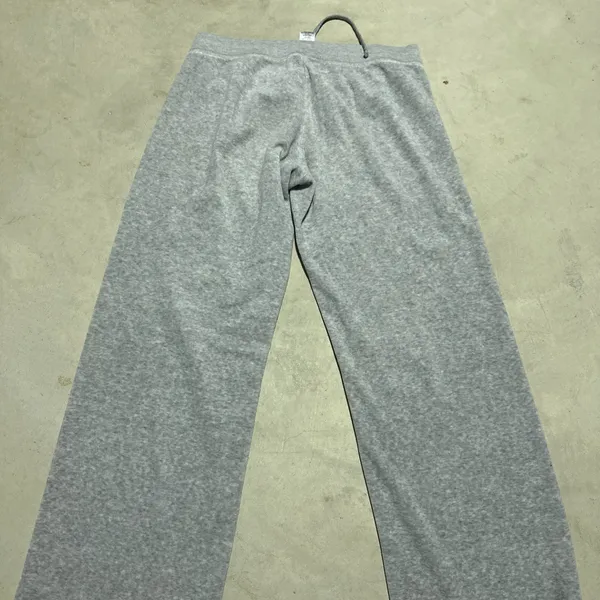 Juicy Couture Women's Gray Knit Jogger Pants Drawstring Pockets Cotton SZ M Y2K - Image 9