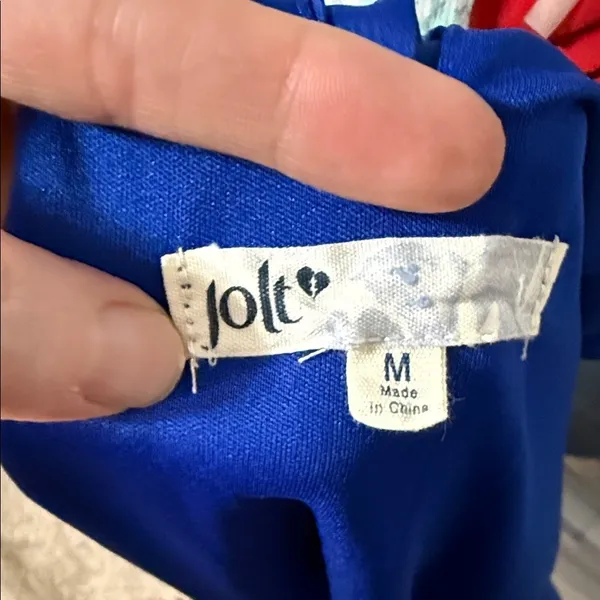 Jolt Royal Blue Halter Mini Dress M Juniors Dance Modern‎ Cocktail Date Night - Image 6