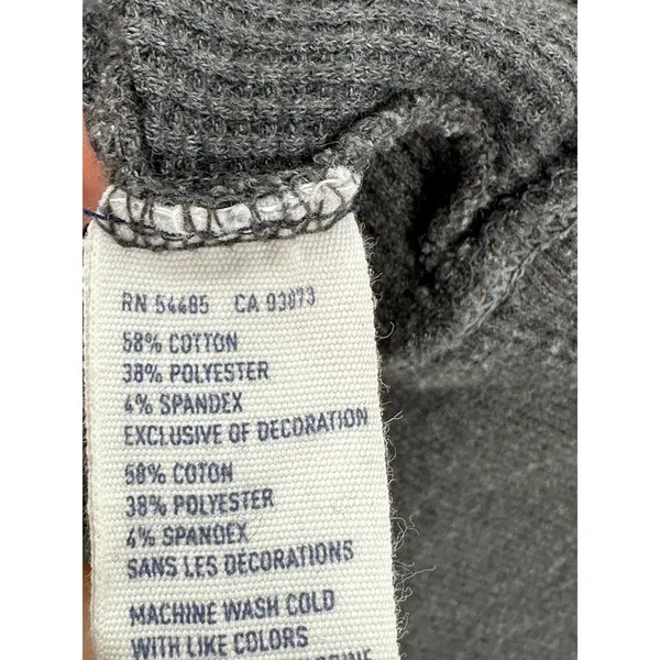 Y2K‎ American Eagle Gray Thermal Pullover Sweater Hooded Shawl Neck Women Large - Image 8