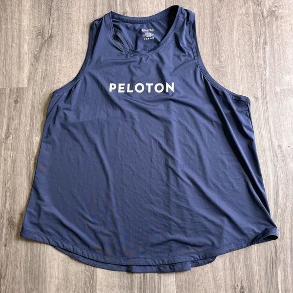 Peloton Tank Top Shirt Women's Size 1X Blue White Racerback NWOT - Image 2
