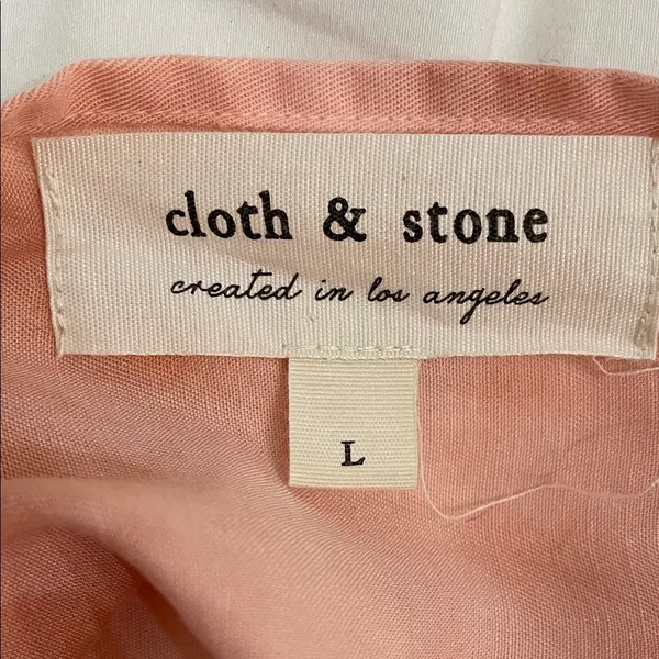 CLOTH & STONE Anthropologie Yashi Jumpsuit Large Pink Tie Dye Tencel Halter - Image 2