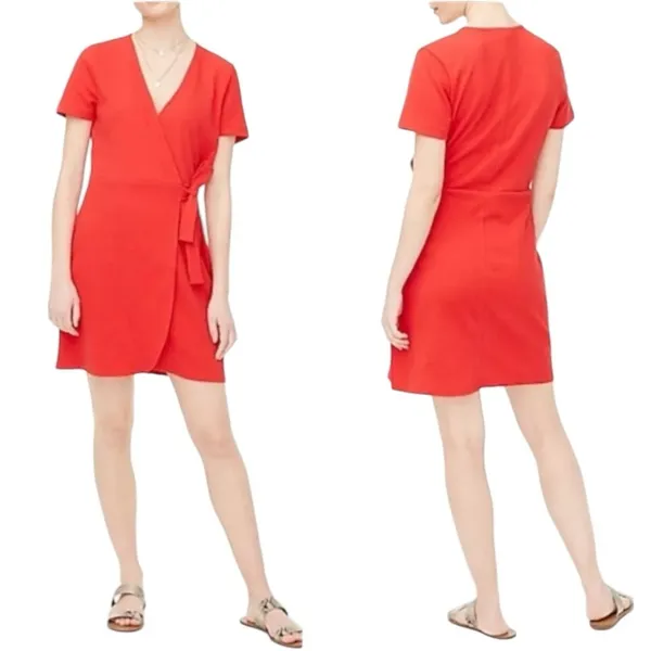 NWT J. Crew Women's Textured Knit Wrap Mini Dress Size XXS‎ Casual Vacation - Image 2
