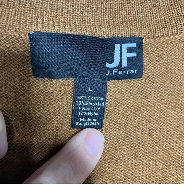JF J. Ferrar brown cardigan sweater button‎ front pockets large trendy casual - Image 3