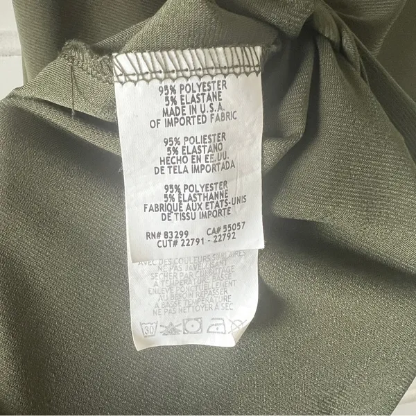 Bebe cowl neck spaghetti maxi strap dress in olive green size L - Image 5
