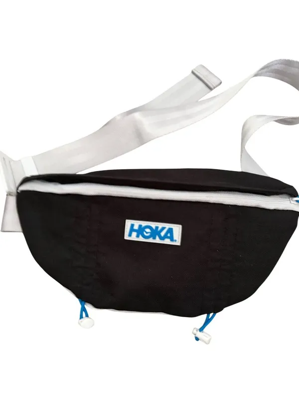 HOKA Black White Adjustable Unisex Fanny Pack Waist Bag - Image 3