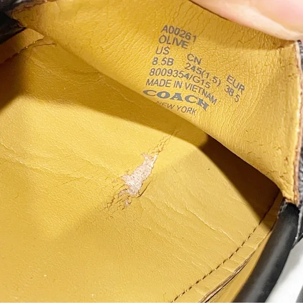 Coach‎ Size 8.5 Signature Olive Black & Grey Jacquard Loafers - Image 5
