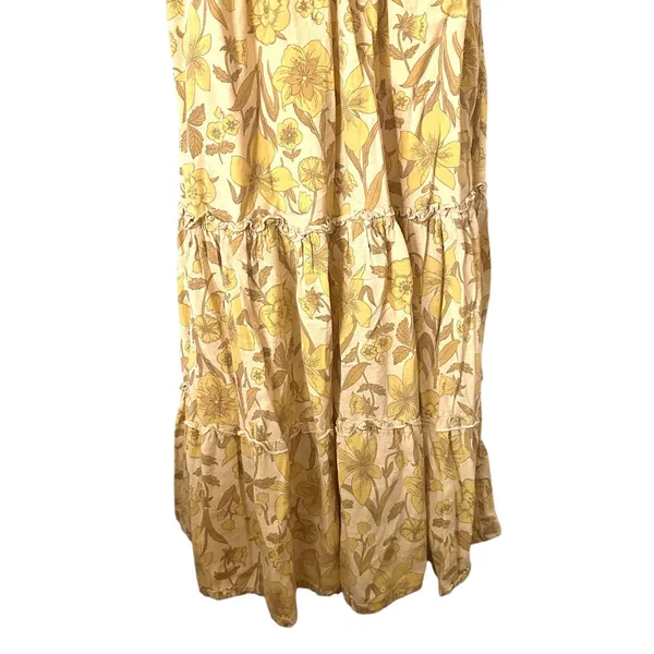 URBAN‎ OUTFITTERS Athena Floral Smocked Maxi Dress Yellow Small - Image 5