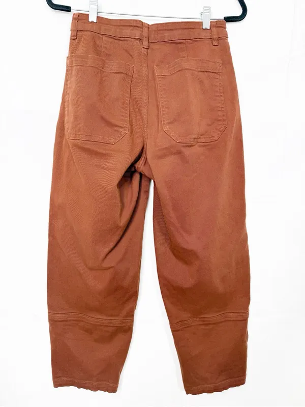 Everlane The Utility Barrel Pant Rosewood High Rise Cotton Brown - Image 5