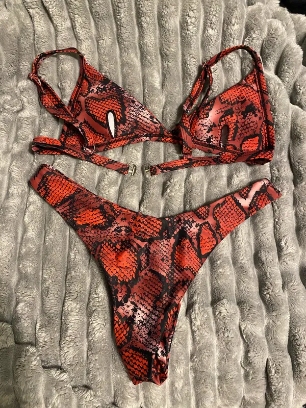 Snakeskin Bikini Set Shein - Image 2