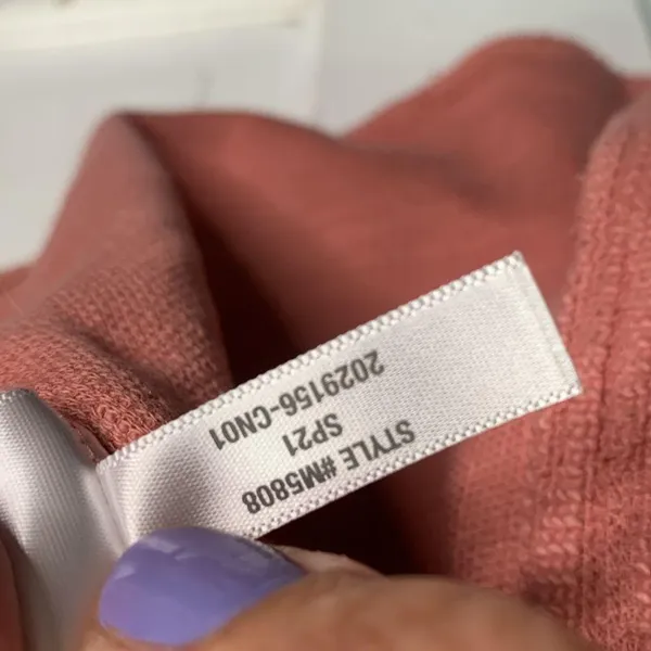 Madewell Ivy Textured Thread Knit Top Mauve Cap Sleeve Pullover W-497 Sz XL - Image 7