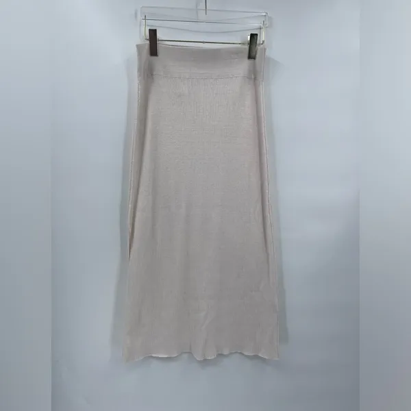 Free People cream knit Golden Hour Midi‎ Skirt size large NWT - Image 5