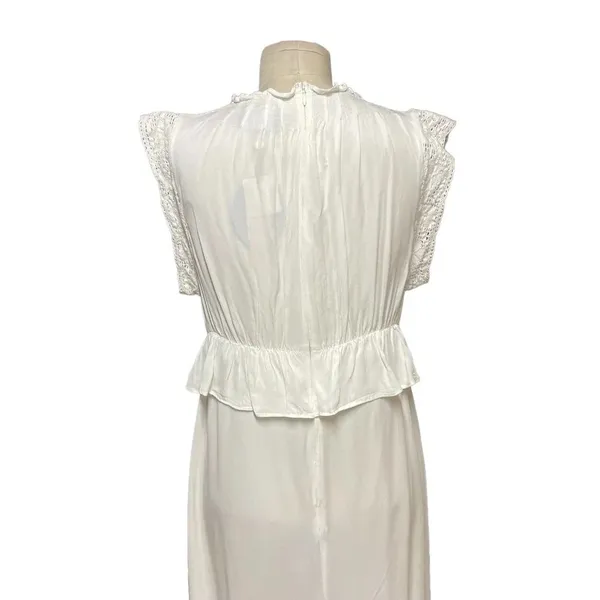 ByTimo White‎ Short Sleeve Ruffle Peplum Maxi Dress Size Medium - Image 8