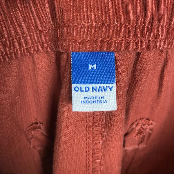 Old Navy Brick Red Corduroy High Rise Pull On Ankle Utility Pants Sz.M NWT - Image 7