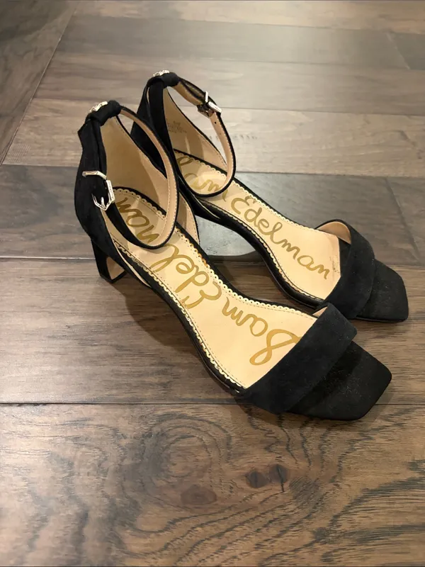 Sam Edelman Black Suede Sandals Sz 7.5 - Image 2