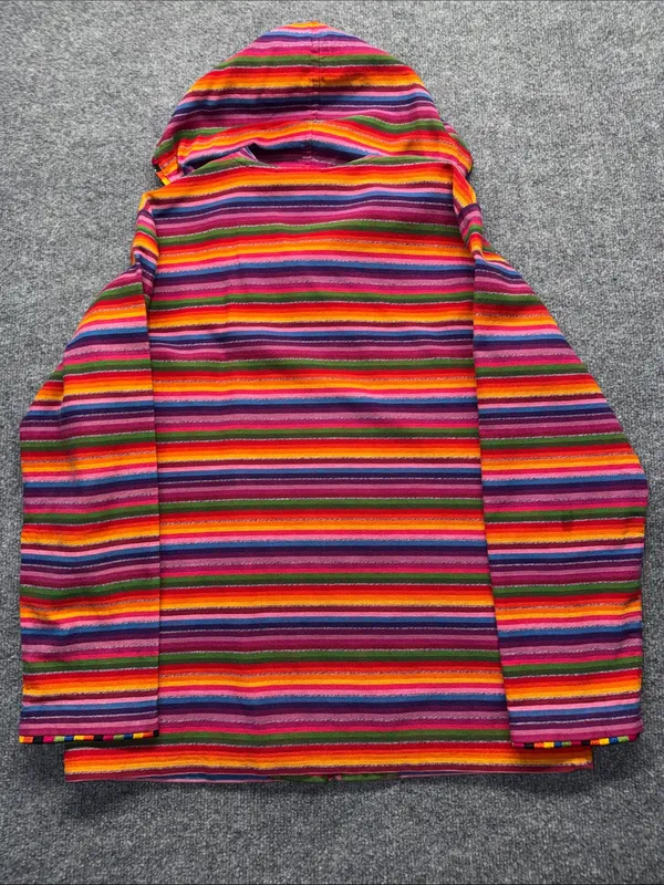 vintage Chico's Design Rainbow Striped Hooded Jacket - Image 2