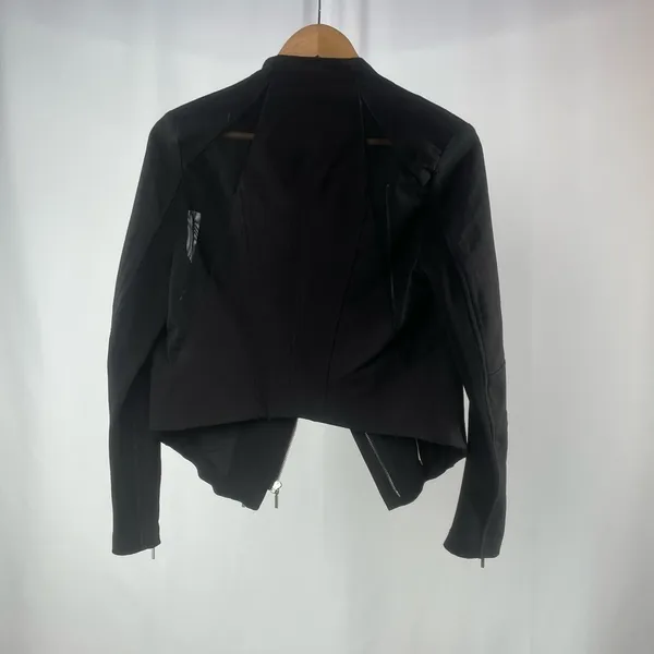 BLANK NYC Mesh Crop Motor City Moto Jacket in Black Size Small‎ - Image 5