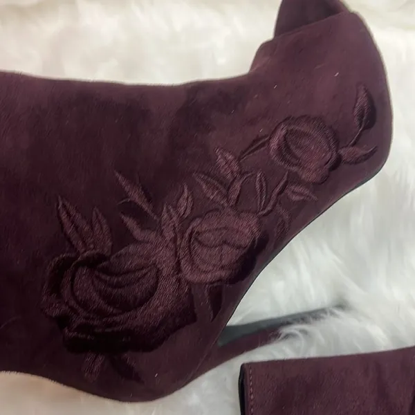 Deep purple/ burgundy Peep Toe stiletto, booties Size‎ 9 B12b - Image 7