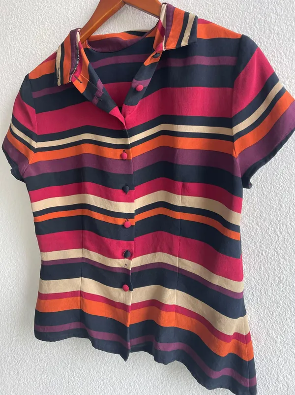 Vintage Striped Button Up Multi - Image 3