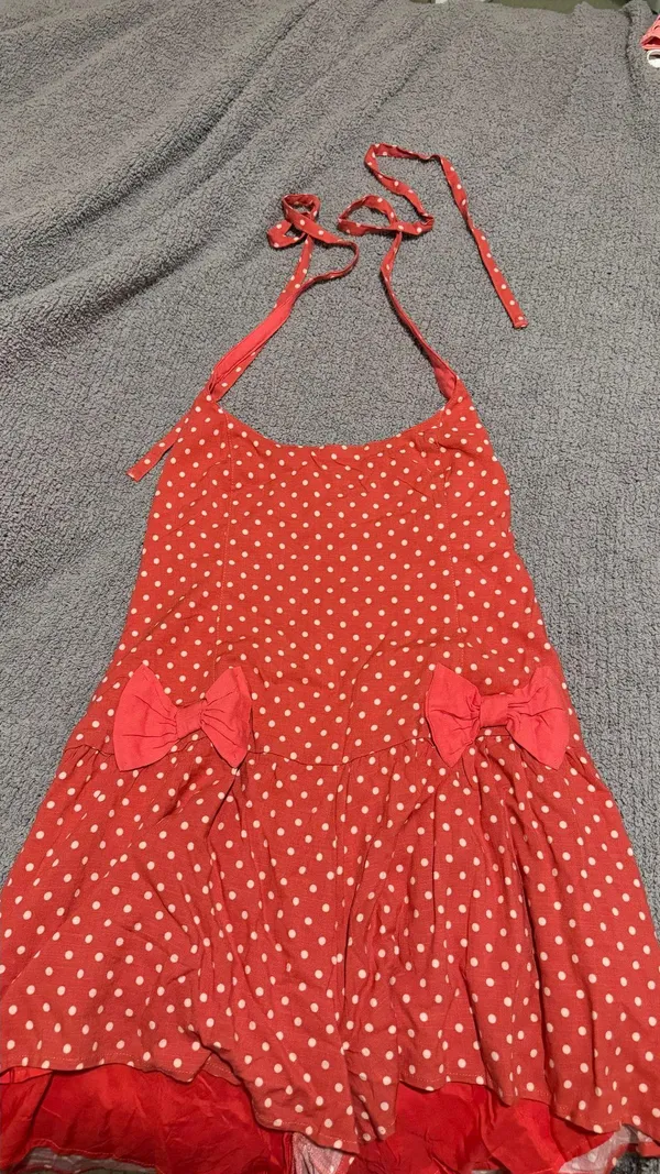 Free People Red/pink Polka Dot Romper - Image 5