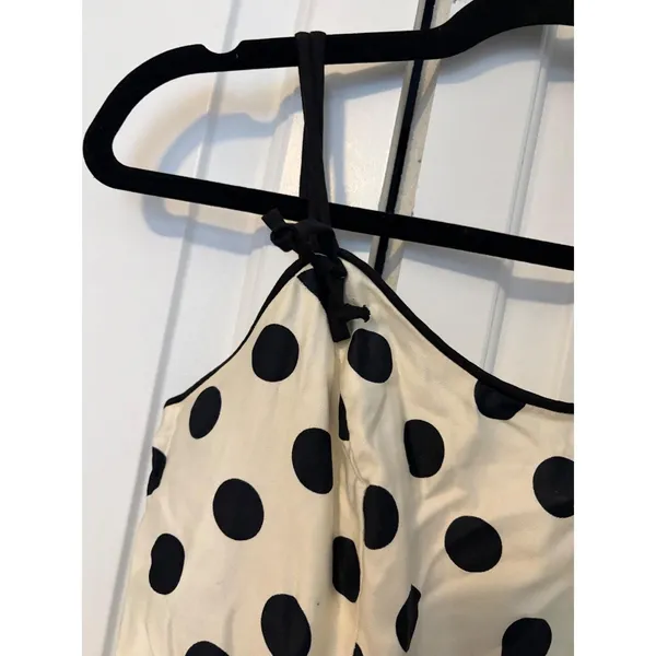 Vintage Style‎ Polka Dot Fit Flare Dress Ivory Black Rockabilly Retro Sleeveless - Image 4