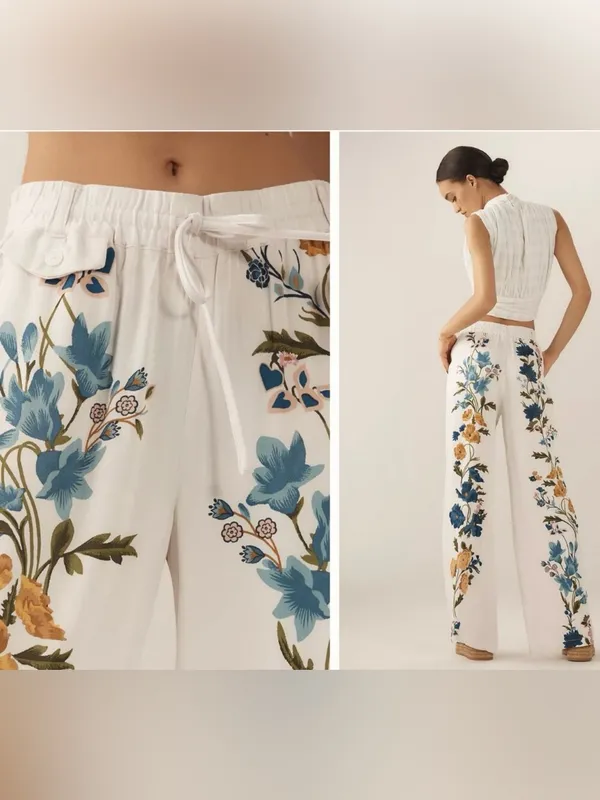 Anthropologie Printed Culottes Pants‎ Size XS Fairycore Tik Tok Famous Feminine - Image 2