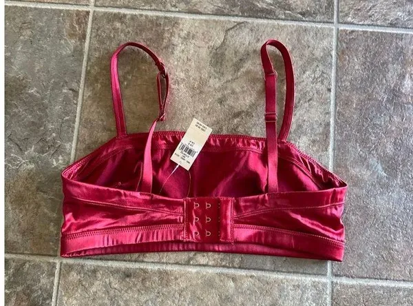 Aerie Satin Stretch Bandeau Sundried Size Small - Image 9