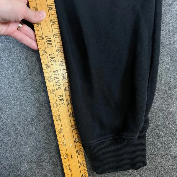 Nike Women Fleece Joggers Black Sweatpants Small Embroidered Swoosh Logo Pockets - Image 5