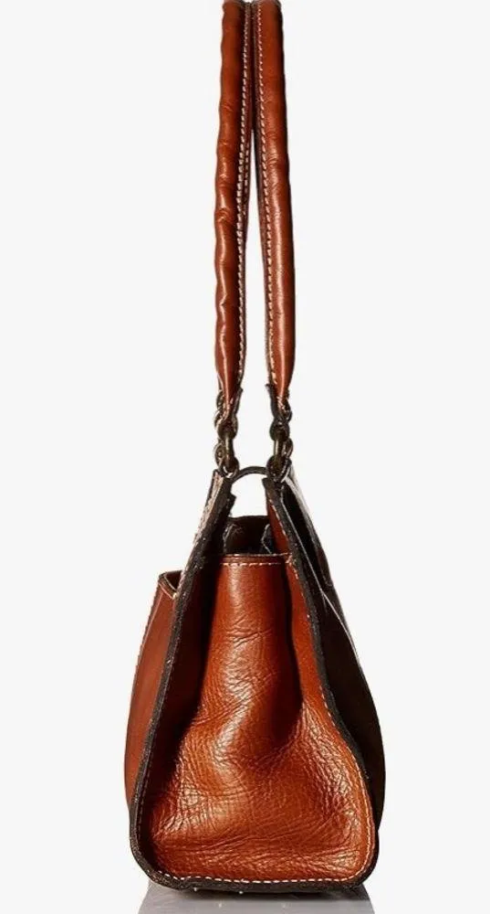 Patricia Nash Rienzo Top Handle Satchel Tan Leather Handbag Brown - Image 5