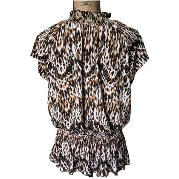 Bundle 4/$25 Offer! CATO Animal Print Blouse - Brown and Black Size XL - Image 3