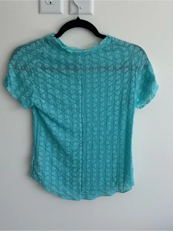Free People Maggie Top in Aqua Blue - Image 7