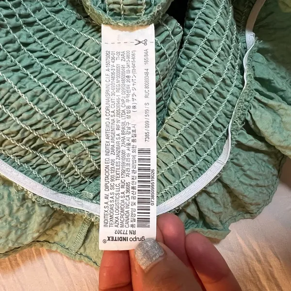 Zara Mint Green Ruffle Mini‎ Dress Size Small - Image 9