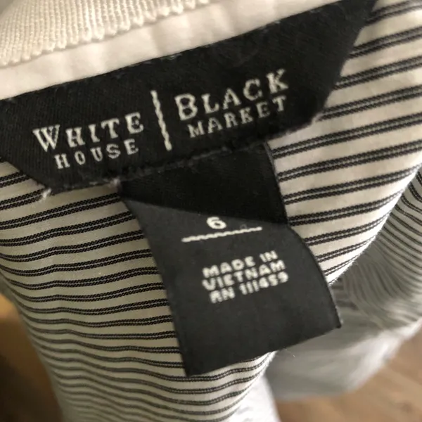 Black and white striped button up shirt long sleeve - Image 3