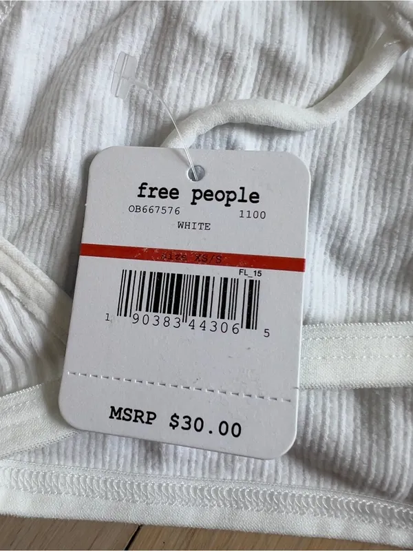 Free People High Neck Bra Bralette in White NWT - Image 5