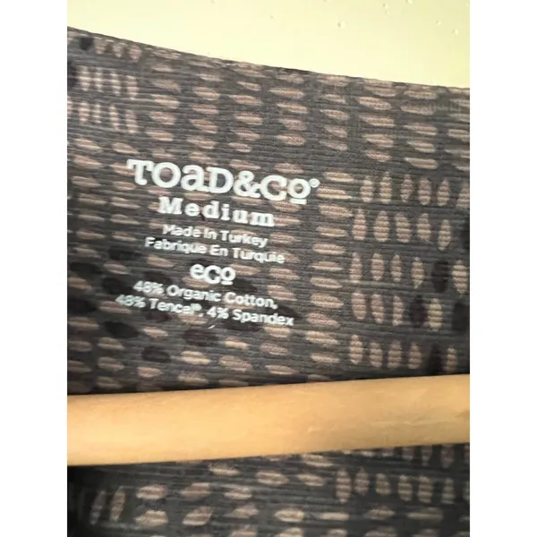 Toad&Co Brown Rosalinda Dress 3/4 Sleeve M Slub Athleisure Athletic Active‎ - Image 2