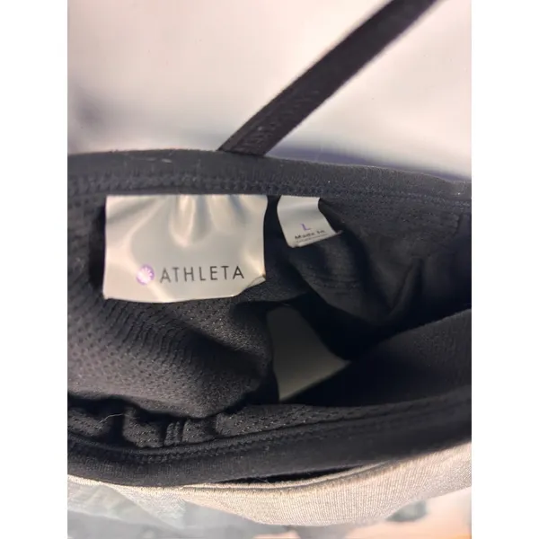 Athleta Womens(2)Bundle Strappy Back Tank Top Built-In Bra Black Gray Size‎ L - Image 6